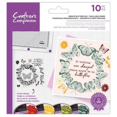 Crafter's Companion Clear Stamps - Ornate Butterflies